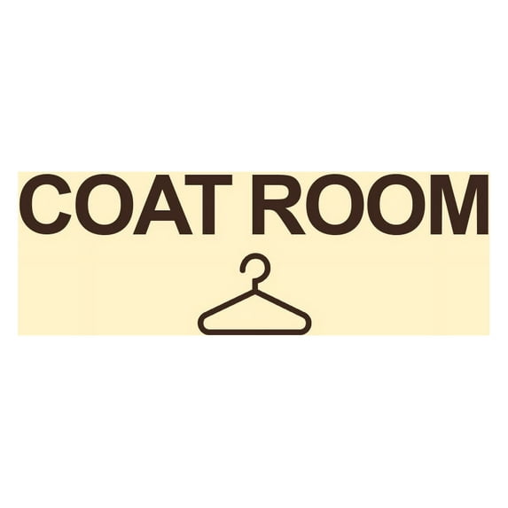 Basic Coat Room Sign (Ivory/Dark Brown) - Medium