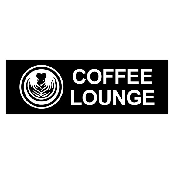 Basic Coffee Lounge Sign (Black) - Large