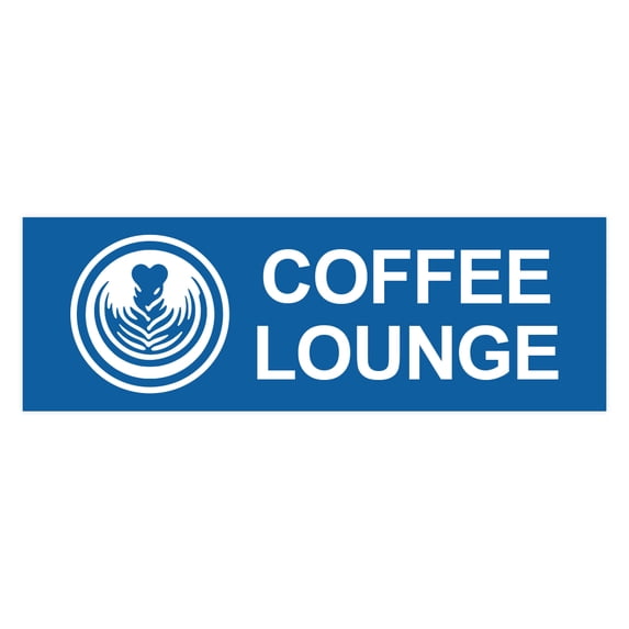 Basic Coffee Lounge Sign (Blue) - Medium