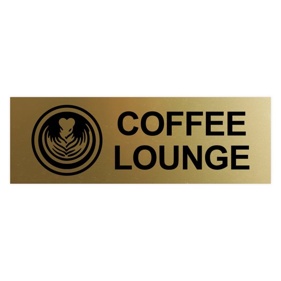 Basic Coffee Lounge Sign (Brushed Gold) - Small