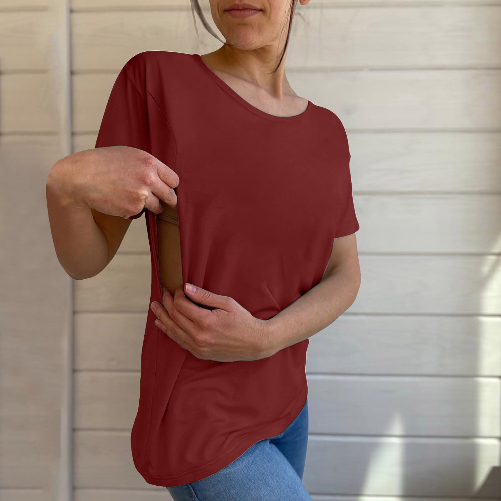 Basic Comfy Summer Clothing Blouses for Women Vacation Fashion Round ...