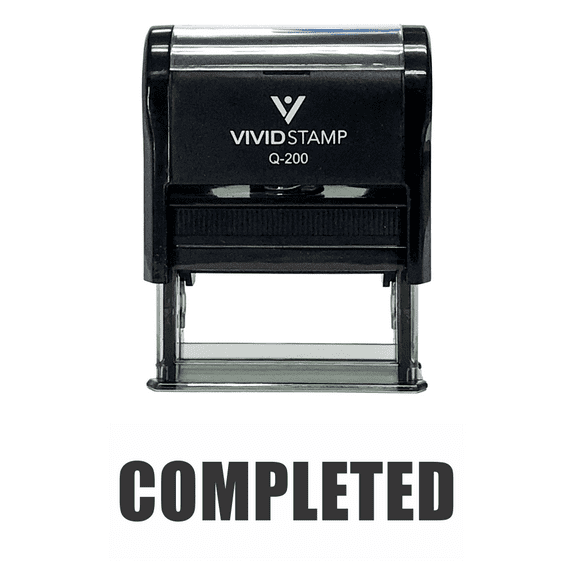 Basic Completed Self Inking Rubber Stamp (Black Ink) Medium