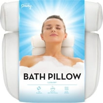 Basic Concepts Bath Pillow for Back and Neck Support, 3D Mesh, Relaxing Suction Cups Bathtub Cushion