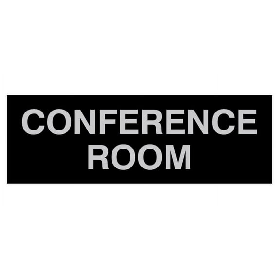 Basic Conference Room Sign (Black / Silver) - Large