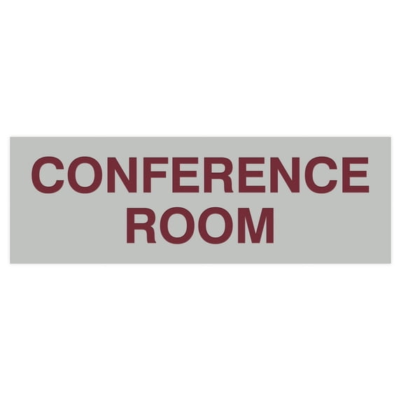 Basic Conference Room Sign (Light Grey / Burgundy) - Small