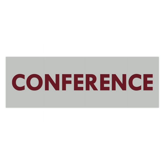 Basic Conference Sign (Light Grey / Burgundy) - Medium