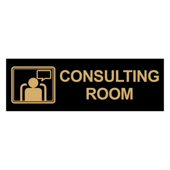 Basic Consulting Room Sign (Black Gold) - Large