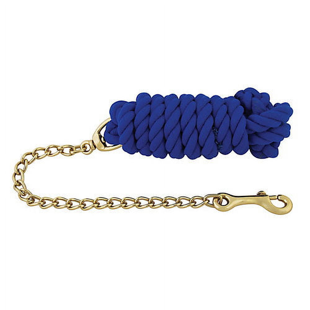 Basic Cotton Lead Rope w/Stud Chain Blue