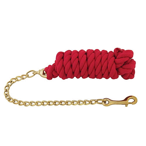 Basic Cotton Lead Rope w/Stud Chain Red - Walmart Business Supplies
