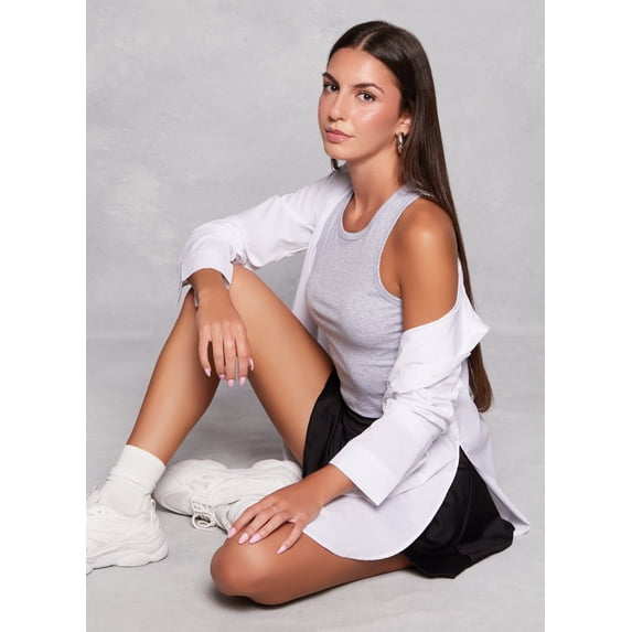 Women's Basic Cropped Racerback Tank Top
