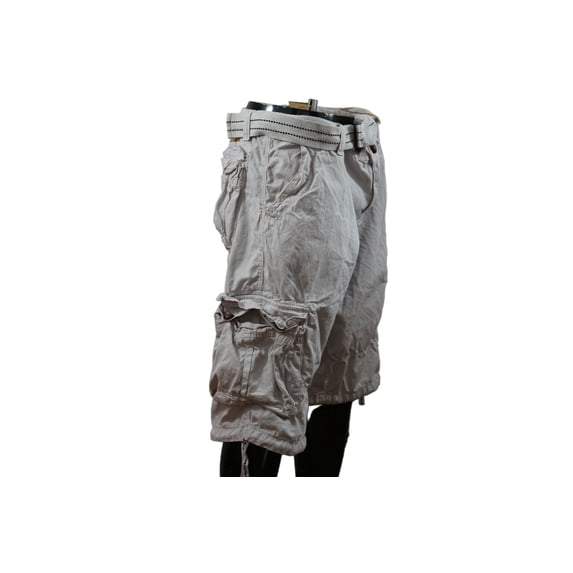 Men’s 06 Pockets Wrinkled Cargo Shorts – Light Grey