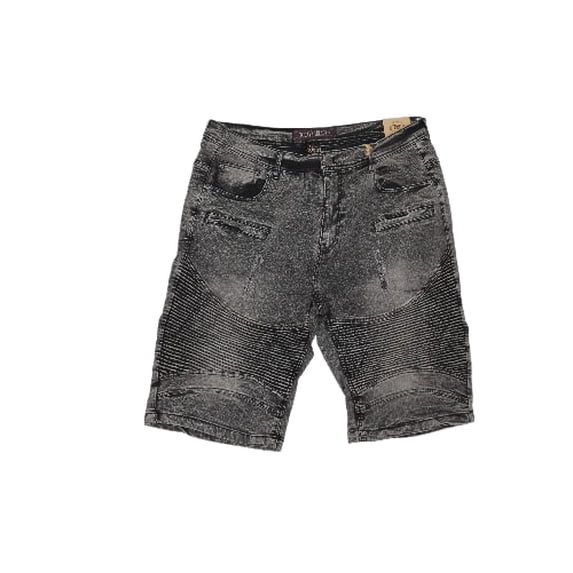 Men's Big and Tall Biker Moto Shorts, Urban Streetwear Casual Fit - Gray - Size 44