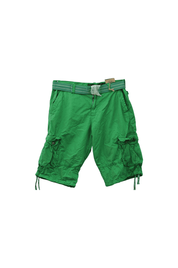 Men's 6-Pocket Wrinkled Cargo Utility Shorts, Green, Size 50