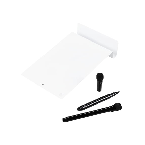 Incipio Metal Dry Erase Note Board with Built-in Phone Stand, Magnetic Whiteboard Desk Organizer, Reusable Memo Board with 2 Markers & Eraser