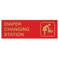 thumbnail image 1 of Basic Diaper Changing Station Door / Wall Sign - Red / Gold - Medium, 1 of 5