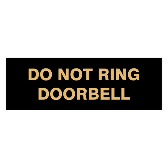 Basic Do Not Ring Doorbell Sign (Black /Gold) - Small