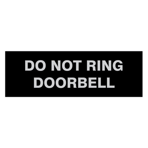 Basic Do Not Ring Doorbell Sign (Black / Silver) - Small