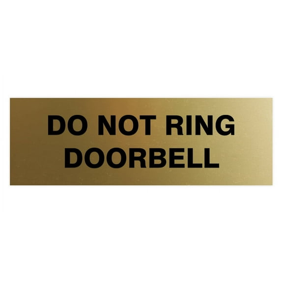 Basic Do Not Ring Doorbell Sign (Brushed Gold) - Small