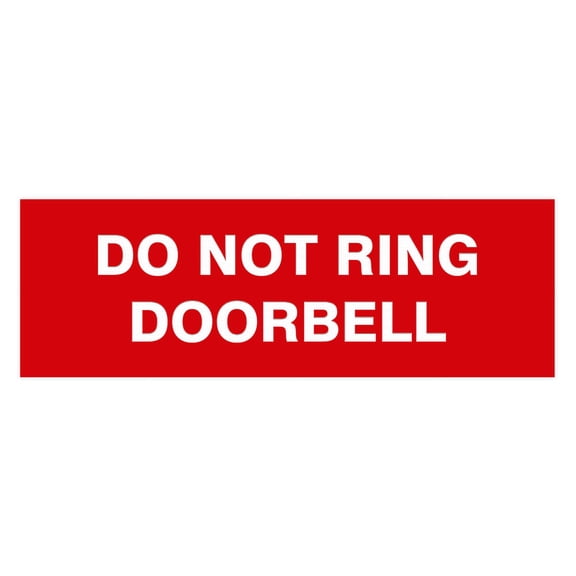 Basic Do Not Ring Doorbell Sign (Red) - Small