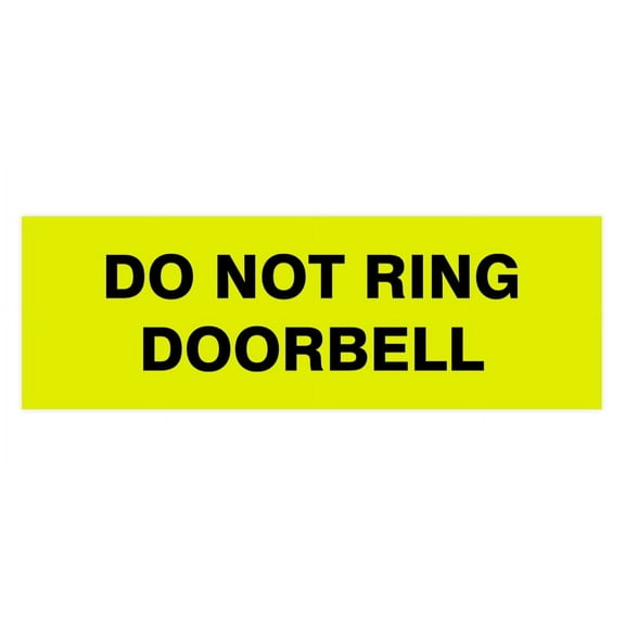 Basic Do Not Ring Doorbell Sign (Yellow / Black) - Large