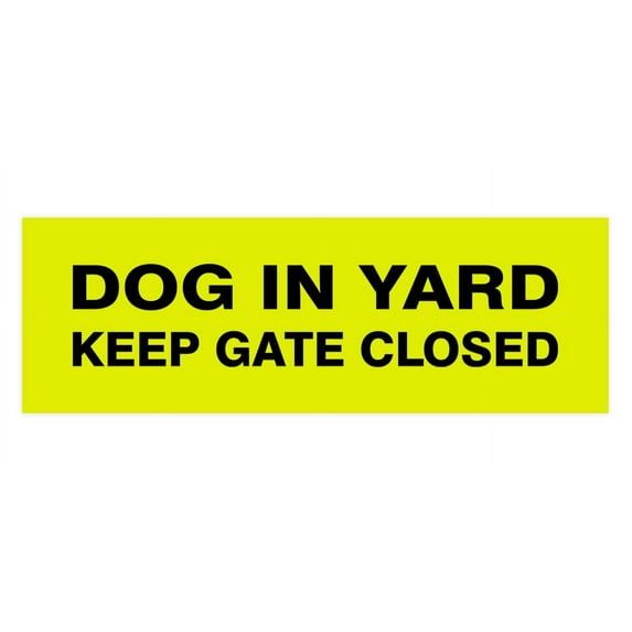 Basic Dog In Yard Keep Gate Closed Sign (Yellow / Black) - Medium
