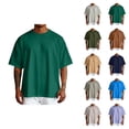 thumbnail image 1 of Basic Drop Shoulder T Shirts for Man Summer Casual Short Sleeve Crewneck Plain Tshirts Mens Tees, 1 of 6