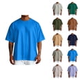 thumbnail image 1 of Basic Drop Shoulder T Shirts for Man Summer Casual Short Sleeve Crewneck Plain Tshirts Mens Tees, 1 of 6