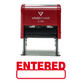 thumbnail image 1 of Basic ENTERED Self Inking Rubber Stamp (Red Ink) - Large, 1 of 1