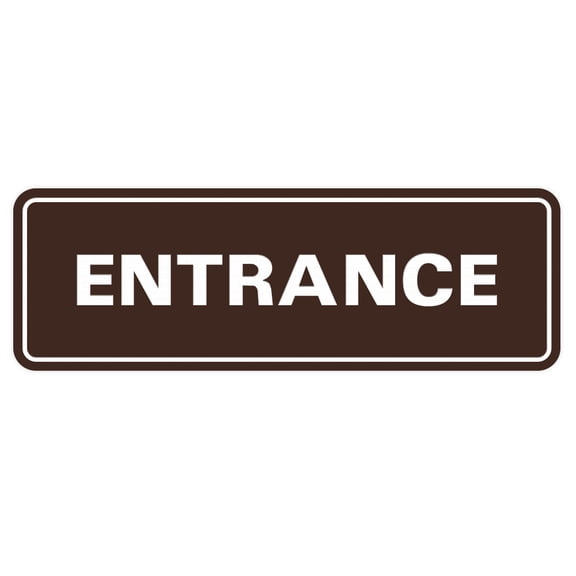 Basic ENTRANCE Door / Wall Sign - Dark Brown - Small