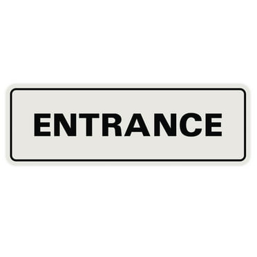 Basic ENTRANCE Door / Wall Sign - Lt Gray - Small
