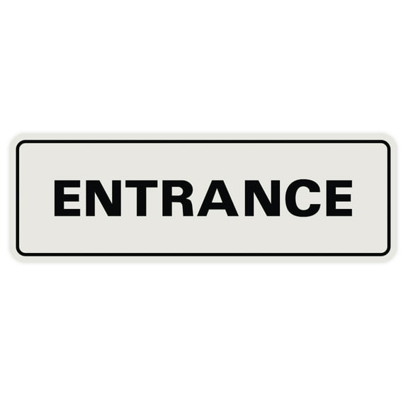 Basic ENTRANCE Door / Wall Sign - Lt Gray - Small