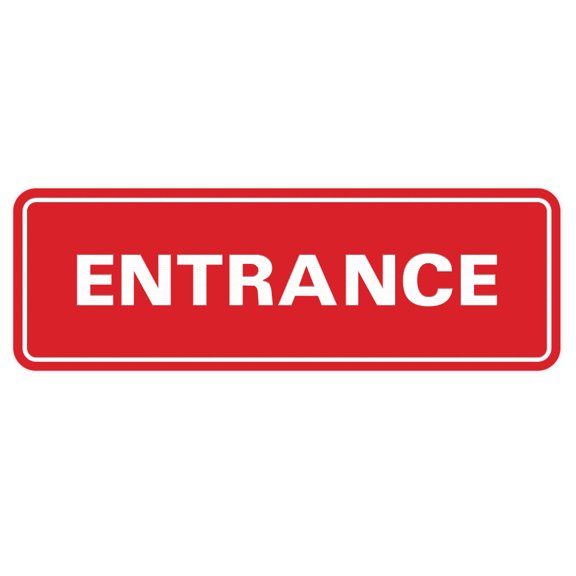 Basic ENTRANCE Door / Wall Sign -Red - Large
