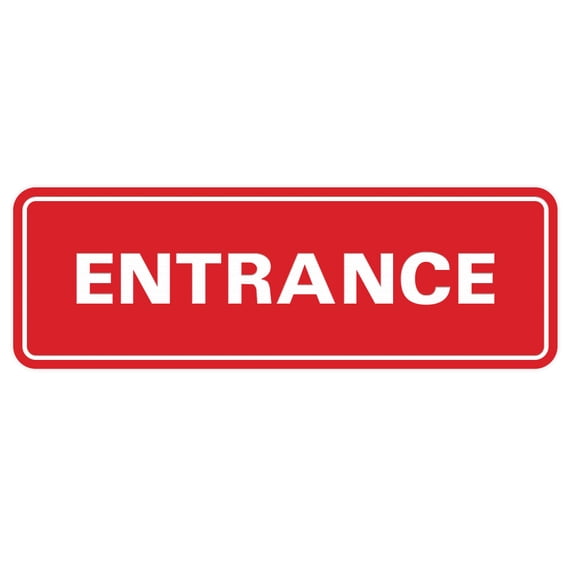 Basic ENTRANCE Door / Wall Sign -Red - Small