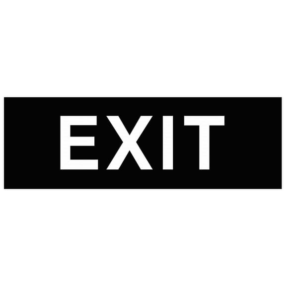Basic EXIT Door / Wall Sign - Black - Medium