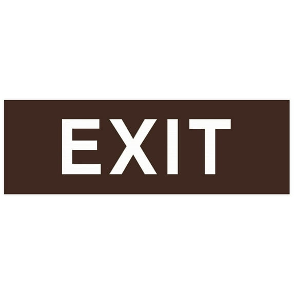 Basic EXIT Door / Wall Sign - Dark Brown - Small