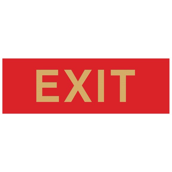 Basic EXIT Door / Wall Sign - Red / Gold - Small