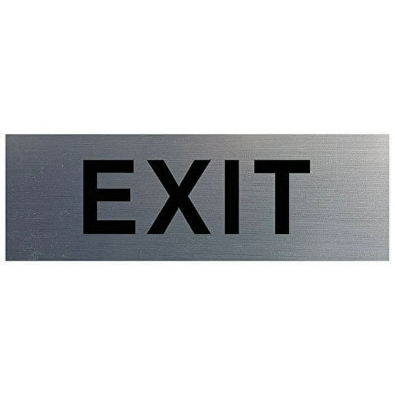 Basic EXIT Door/Wall Sign - Silver - Medium