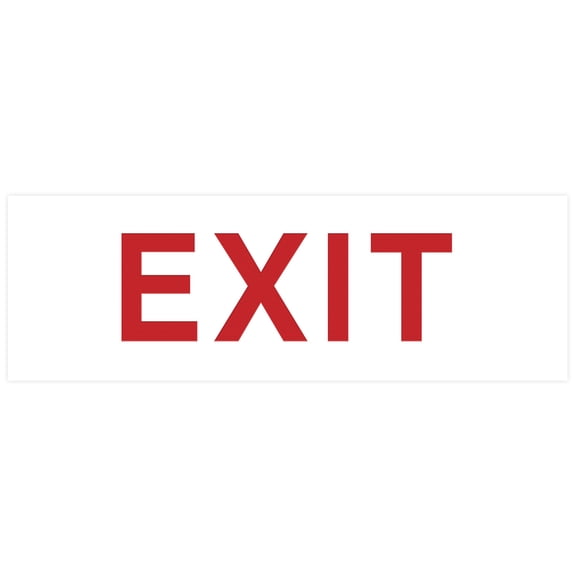 Basic EXIT Door / Wall Sign - White / Red - Small