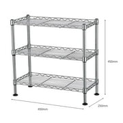 BestOffice 3 Tier Wire Shelving Unit  Chrome