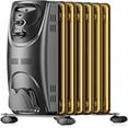 thumbnail image 1 of Basic Electric Oil Filled Radiator,black space heater, 26.10 x 14.20 x 11.00, 1 of 4