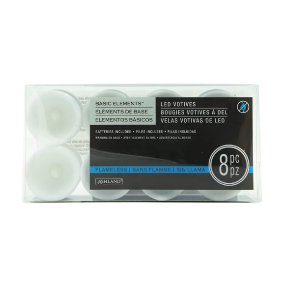 Basic Elements 2" White LED Votives By Ashland