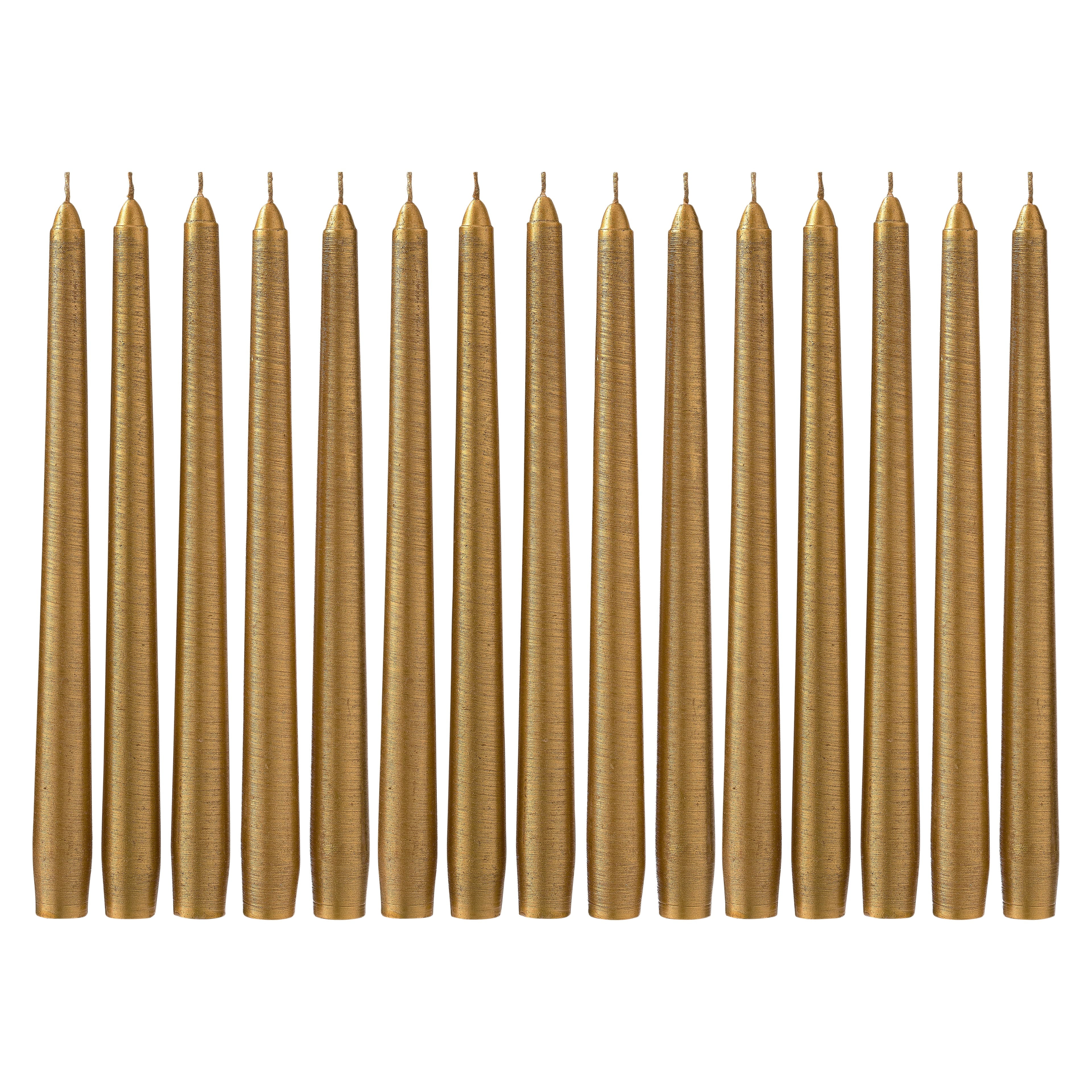 Gold Unscented Paraffin Wax Taper Candles