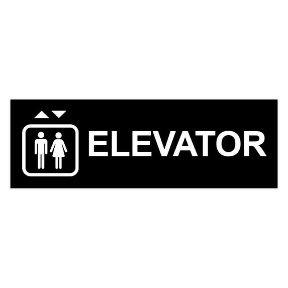 Basic Elevator Sign (Black) - Medium