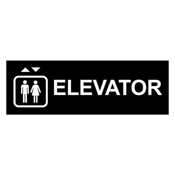 Basic Elevator Sign (Black) - Small