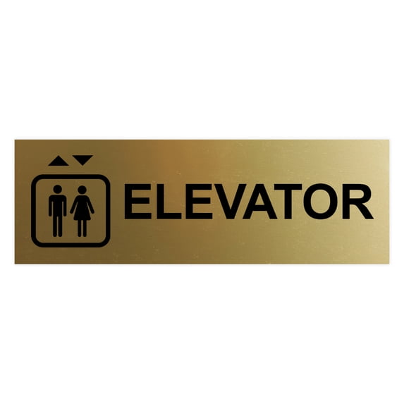 Basic Elevator Sign (Brushed Gold) - Medium