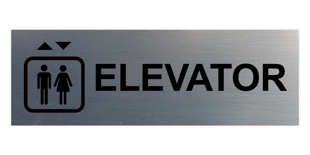 Basic Elevator Sign (Brushed Silver) - Medium - Walmart.com