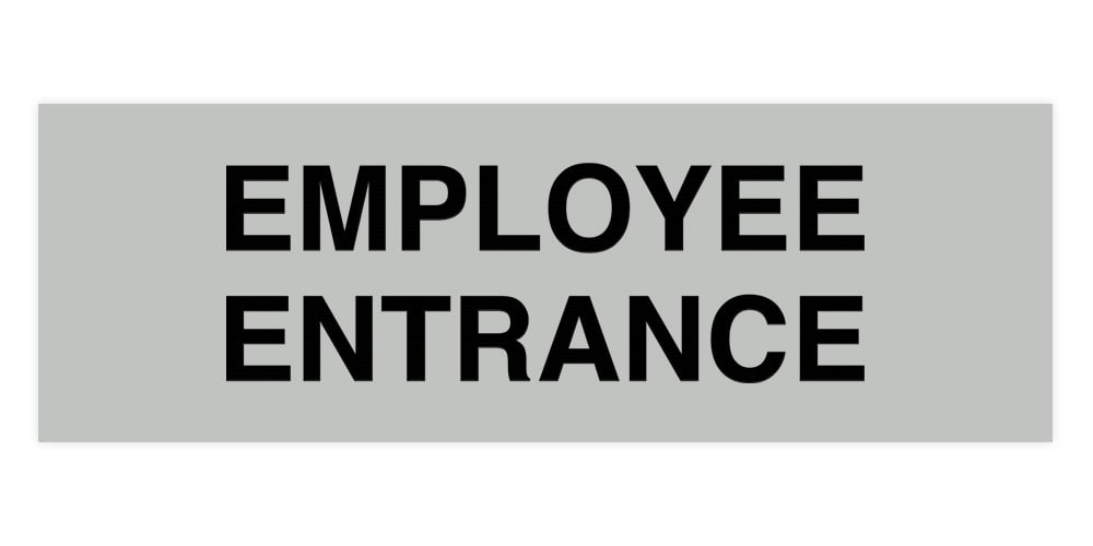 Basic Employee Entrance Sign (Lt Gray) - Small - Walmart.com