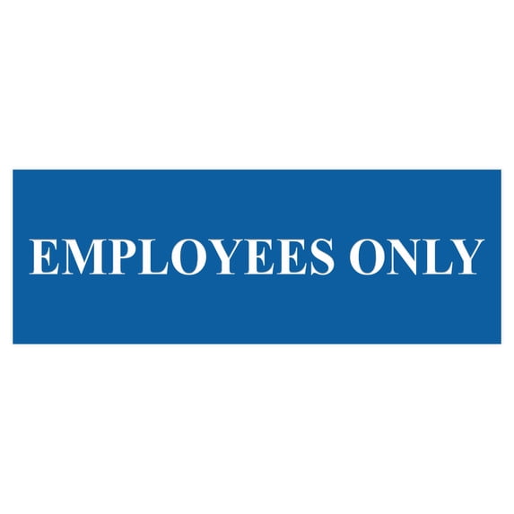 Basic Employees Only Door / Wall Sign - Blue - Large