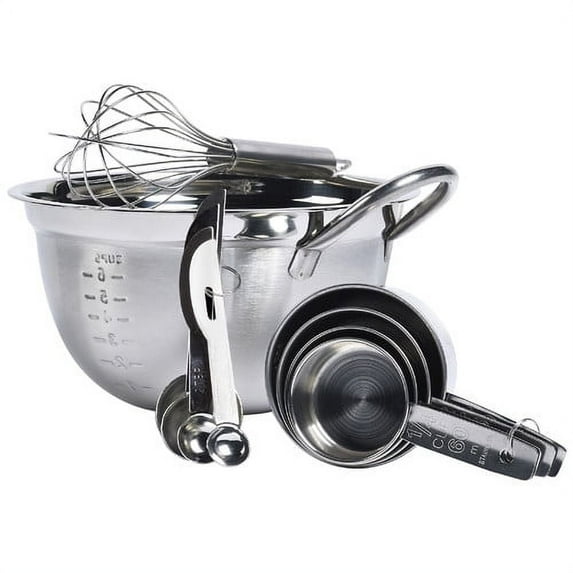 Basic Essentials 10 Piece Stainless Steel Mix & Measure Set