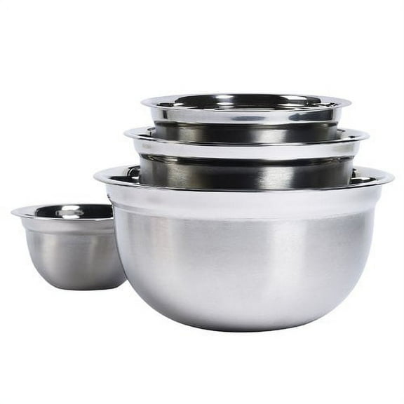 Basic Essentials 4 Piece Stainless Steel Mixing Bowl Set